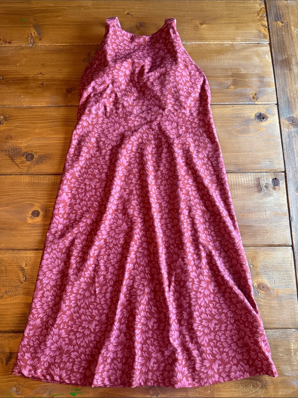 Patagonia Pink and Maroon Floral Midi Dress